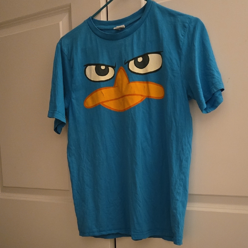 Vintage kids Perry The Platypus Disney Blue Cotton T-Shirt
